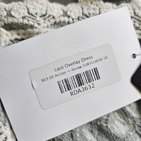 NWT Archer+Arrow Lace Overlay Midi Dress - Picture 14 of 16